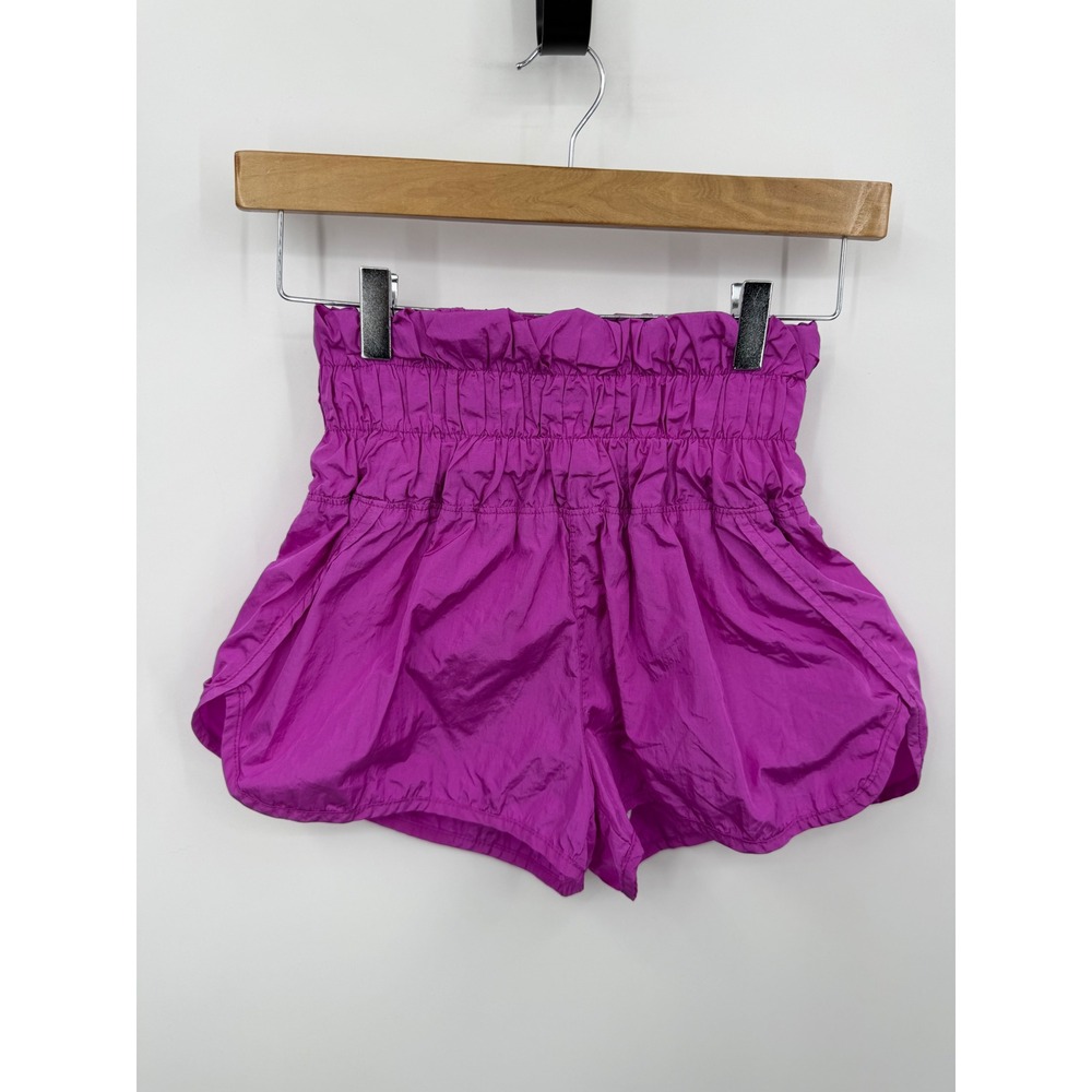 Free People The Way Home Shorts Women XS Purple Smocked High Rise Athletic Run